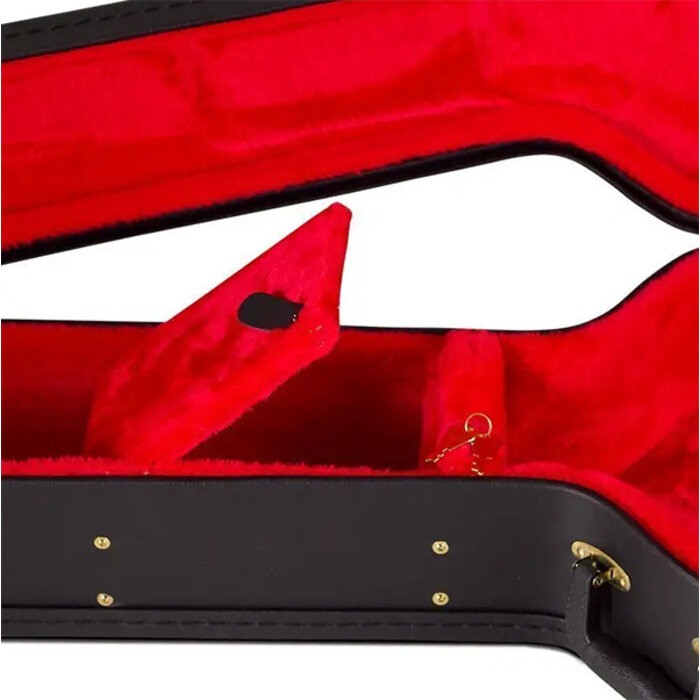 Koda Acoustic Arch Top Wooden Black Case, 7mm red plush interior