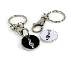 Keyring Trolley Token Treble Clef Black & White (DIST)