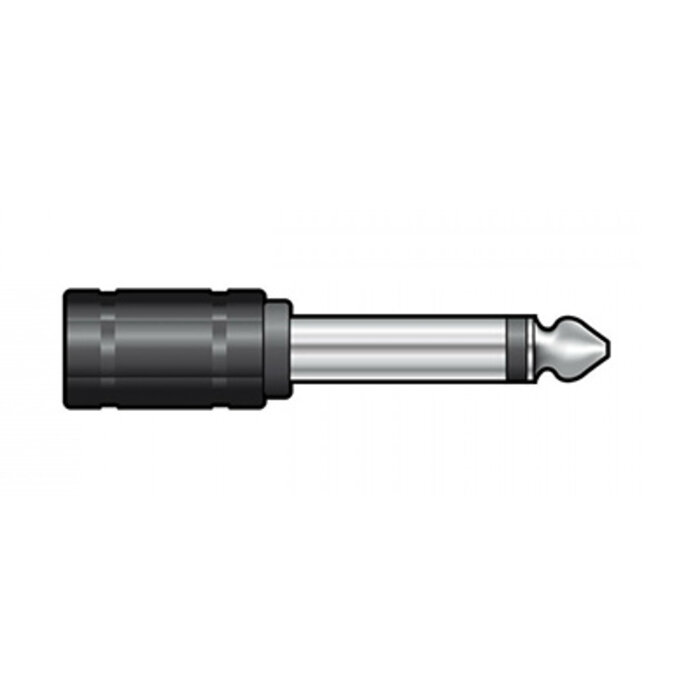 M6.3mm Mono Plug To F3.5mm Mono Jack Socket (Dist)