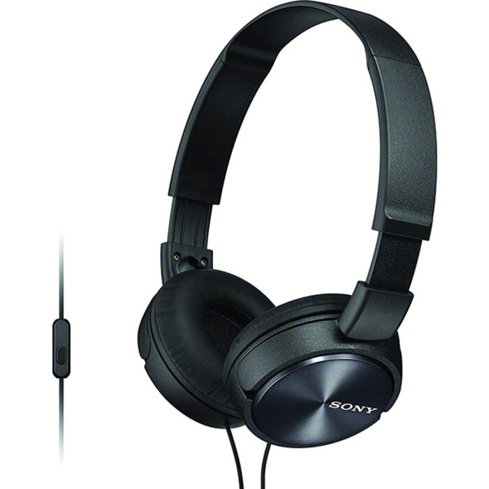 Sony ZX310AP Compact Foldable With Mic Headphones Black
