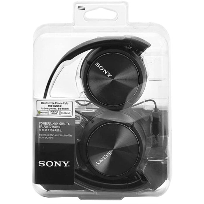 Sony ZX310AP Compact Foldable With Mic Headphones Black