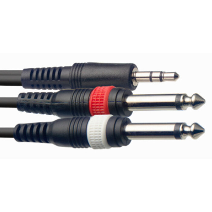 Stagg SYC1/MPSB2P E 1M/3FT Split MLD minST.PL-2PLG Cable