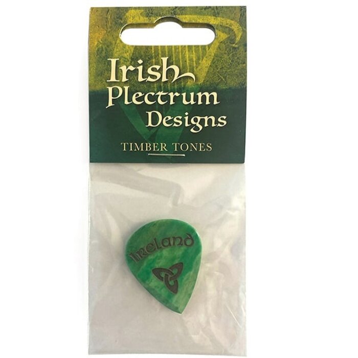 Timber Tones Green Bone Plectrum Ireland  Trinity Knot