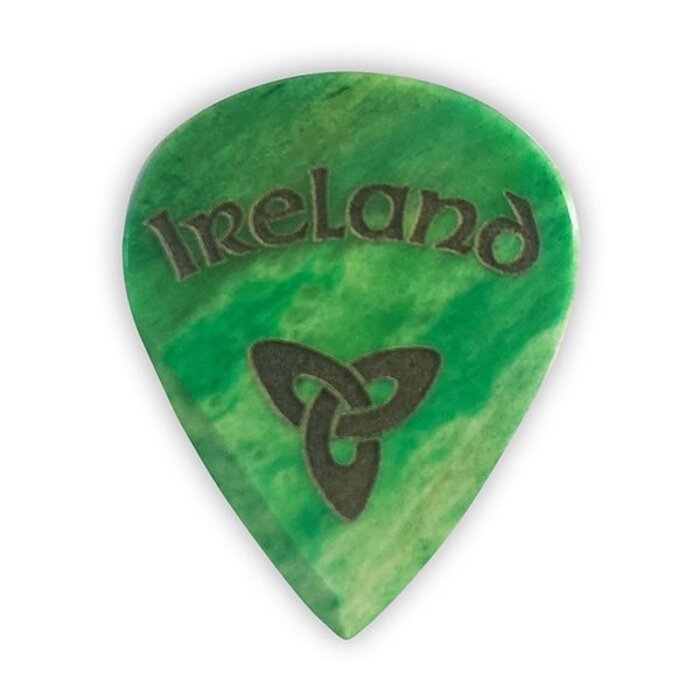 Timber Tones Green Bone Plectrum Ireland  Trinity Knot