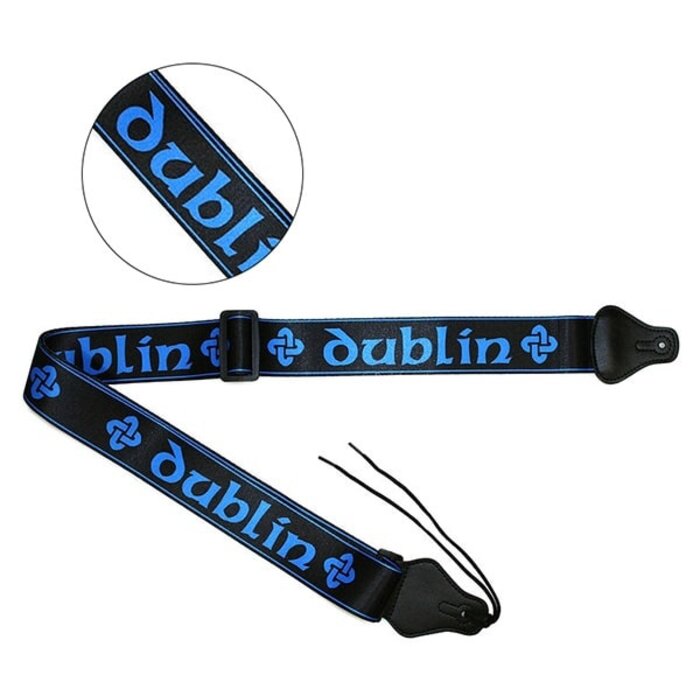 Dublin Guitar Strap Blue On Black