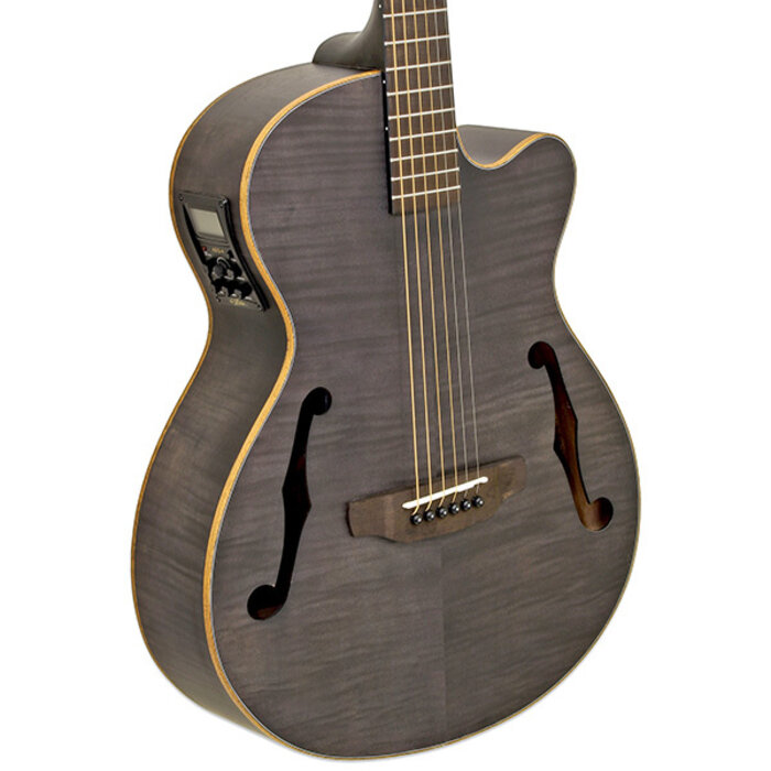 Aria Elecord Aco-Elec Guitar Flamed Nato Stained Black