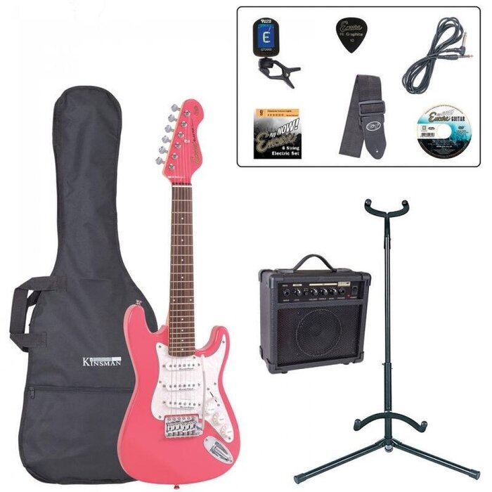 Encore 3/4 Size Electric Guitar Outfit-Pink
