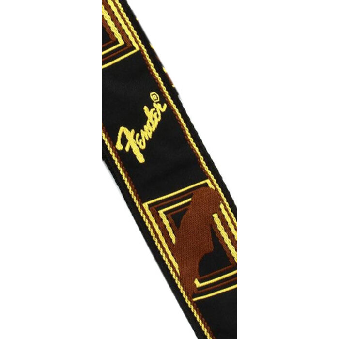Fender 2 Monogrammed Strap Black/Yellow/Brown