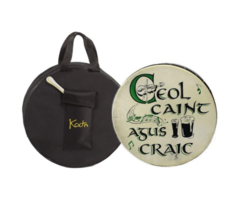 Koda Bodhran 16" X 4" Black - Ceol Agus Craic With Bag & Beater