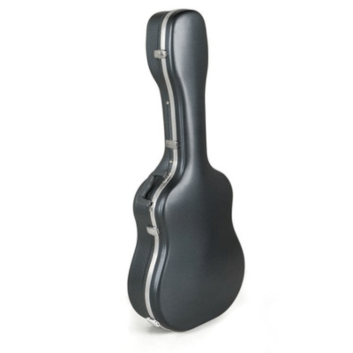 Koda Acoustic Guitar Hard Case, Hard Plastic, Lightweight, plush interior, secure latches - GREY textured