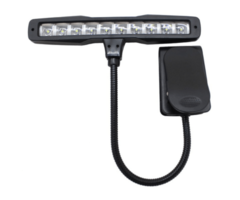 Koda AL-10A Clip On Led Light 10 Leds Gooseneck Padded Clip Ac Or Battery
