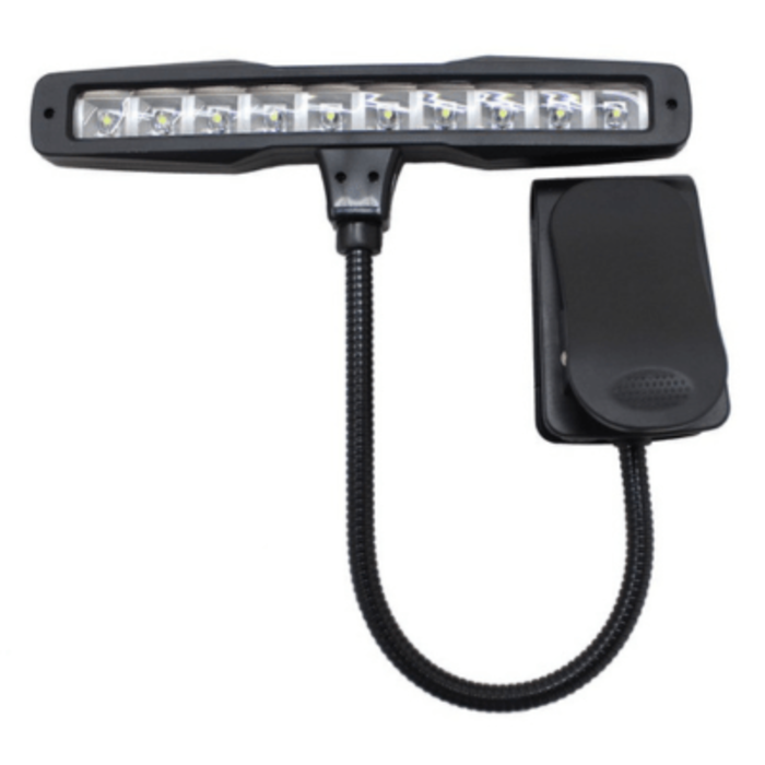 Koda AL-10A Clip On Led Light 10 Leds Gooseneck Padded Clip Ac Or Battery