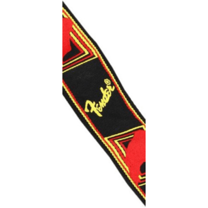 Fender Monogrammed Strap Black/Yellow/Red