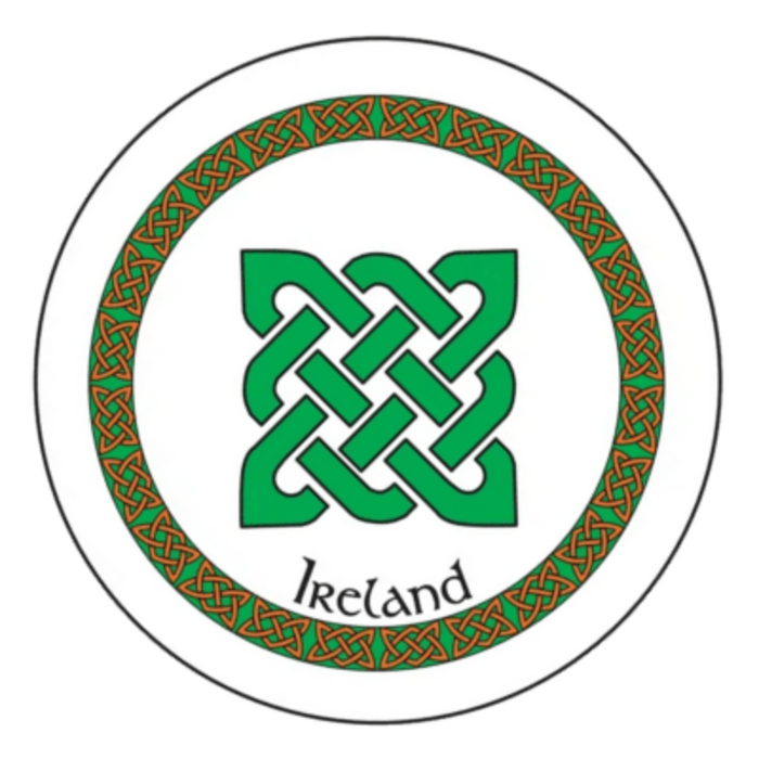 Koda Bodhran  8" X 1 1/2" Natural - Green Square Celtic Knot With Beater