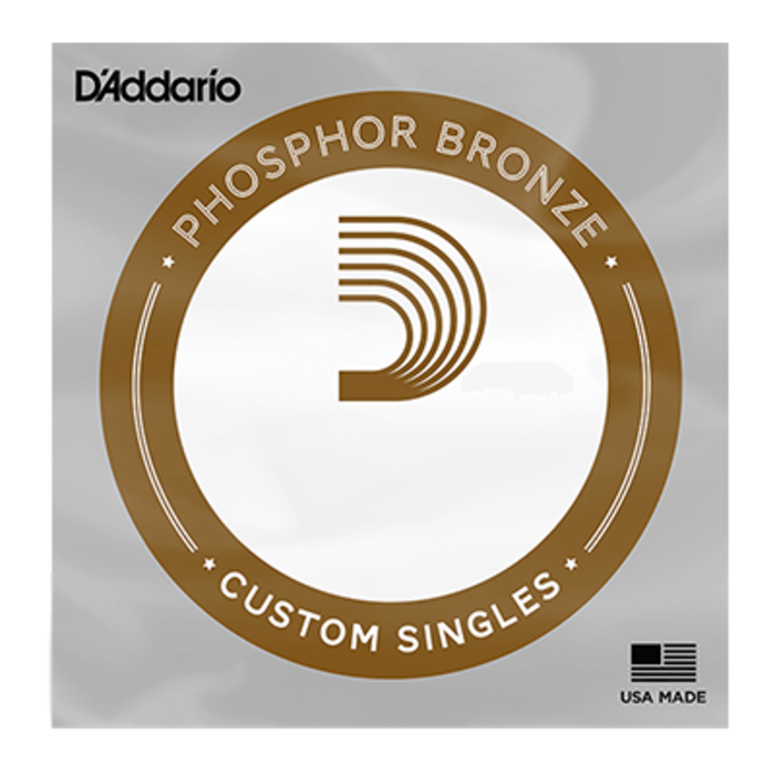 D'Addario PB020 Phosphor Bronze Acoustic String, .020 Gauge, Single