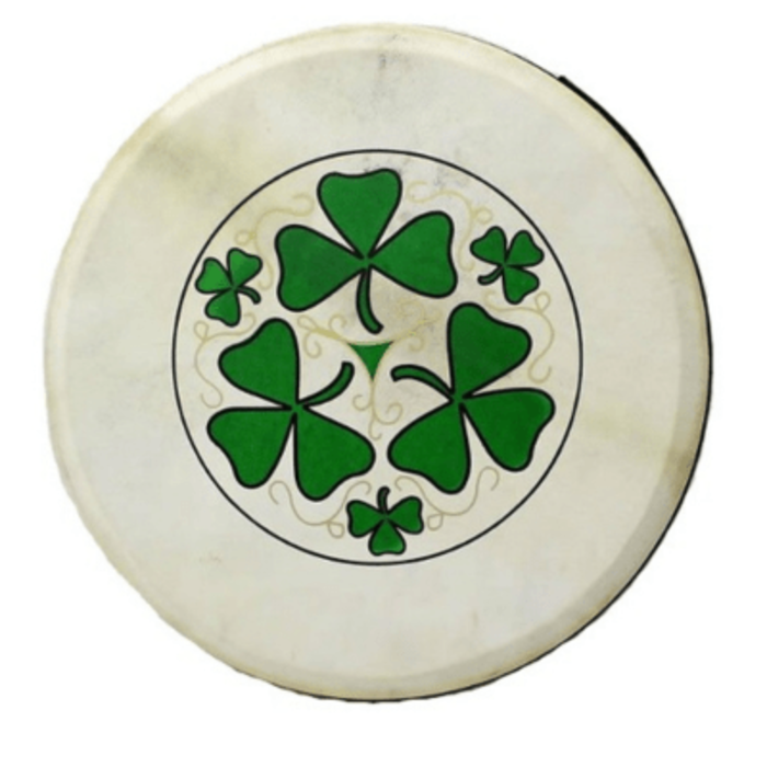 Koda Bodhran  8" X 1 1/2" Natural - Ireland Shamrock With Beater