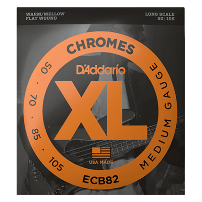 D'Addario ECB82 Medium Bass Guitar Strings Chrome Flat