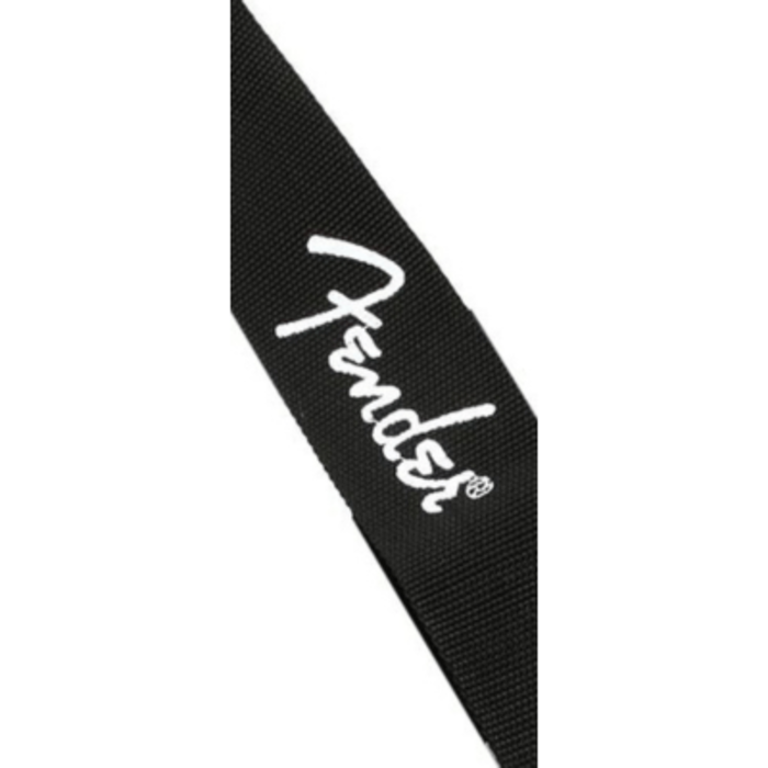 Fender 2 Black Poly Strap W/ White Logo