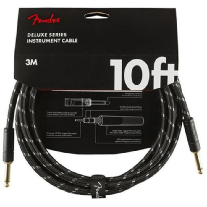 Fender Deluxe Series Instrument Cable 10'/3M Black Tweed