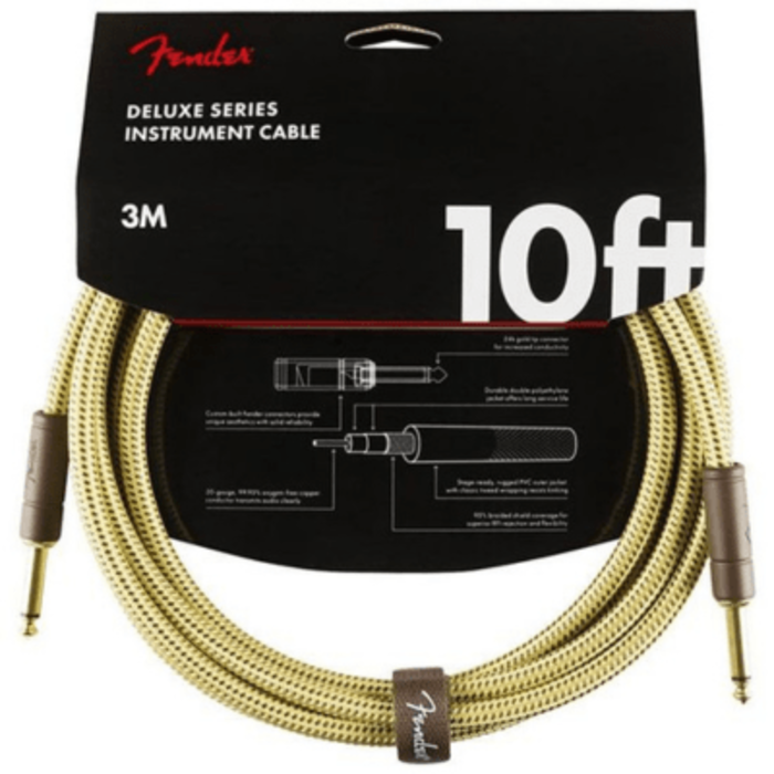 Fender Deluxe Series Instrument Cable 10"/3M Tweed
