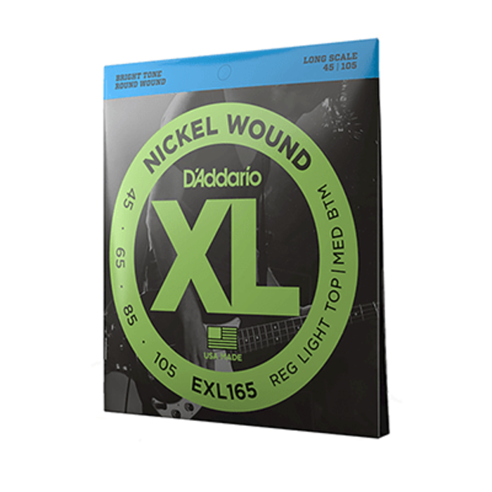 D'Addario EXL165 Reg Light Med Bass Guitar Strings Nickel Wound