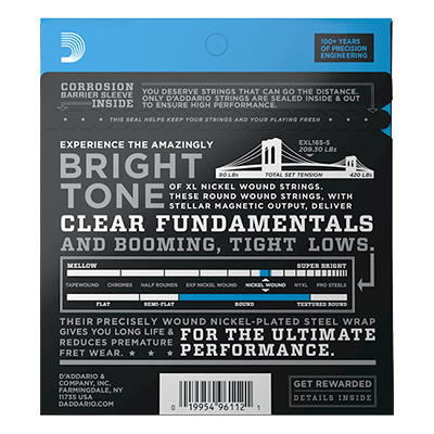 D'Addario EXL165-5 Bass Guitar Strings Nickel Wound