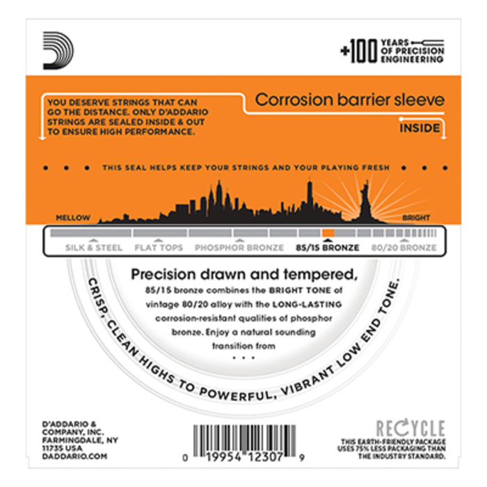 D'Addario EZ900 Extra Light Acoustic Guitar Strings Bronze