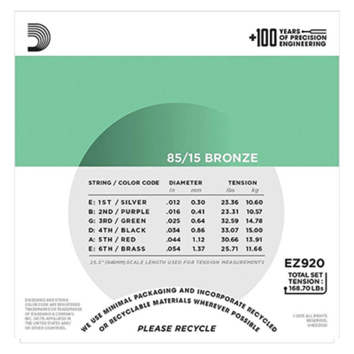 D'Addario EZ920 Acoustic Guitar Strings Bronze