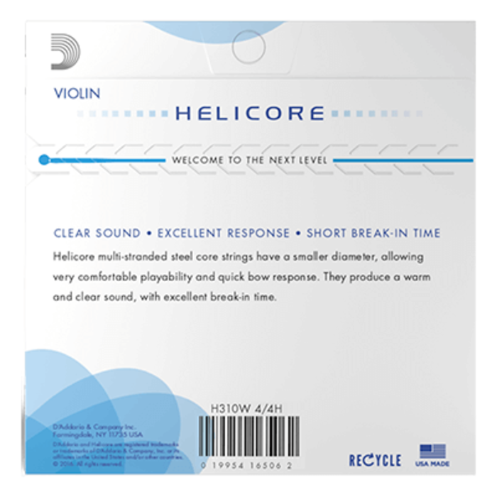 D'Addario H310WH Helicore Wound E Heavy Tension Violin Strings