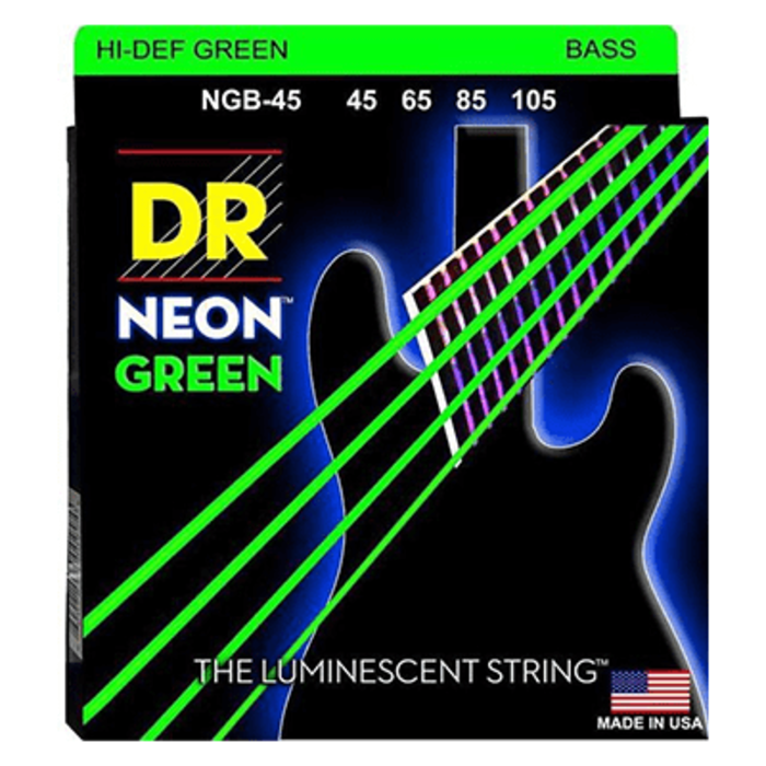 DR Neon NGB-45 45-105 HI DEF Bass Strings Green Medium