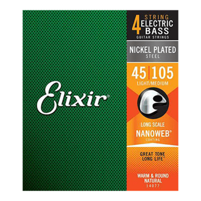 Elixir 14077 045 Bass Guitar Strings Nickel