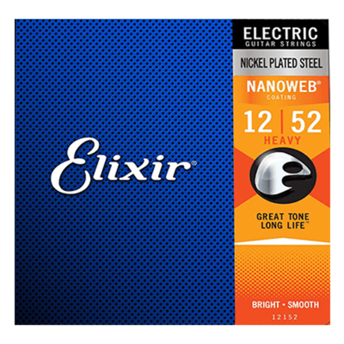 Elixir Nanoweb 12152 12-52 Heavy Electric Guitar Strings Nickel