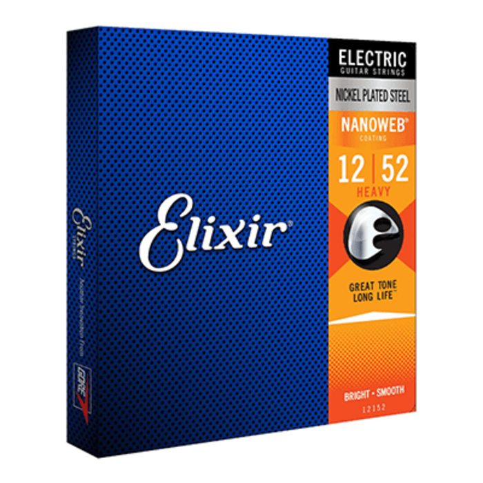 Elixir Nanoweb 12152 12-52 Heavy Electric Guitar Strings Nickel