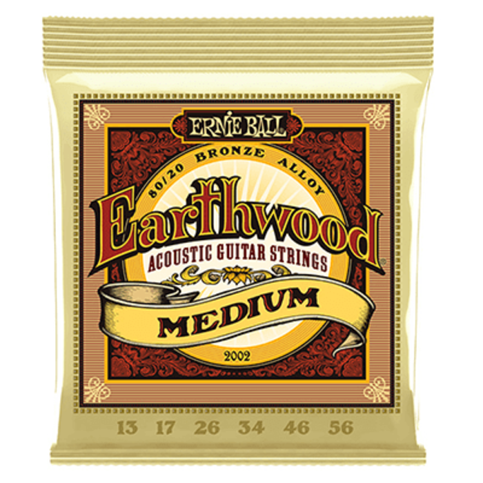 Ernie Ball 2002 Earthwood Medium 80/20 Bronze Acoustic Guitar Strings