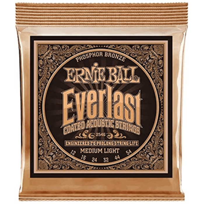 Ernie Ball 2546 Everlast Medium Light Coated Acoustic Guitar Strings Phosphor Bronze