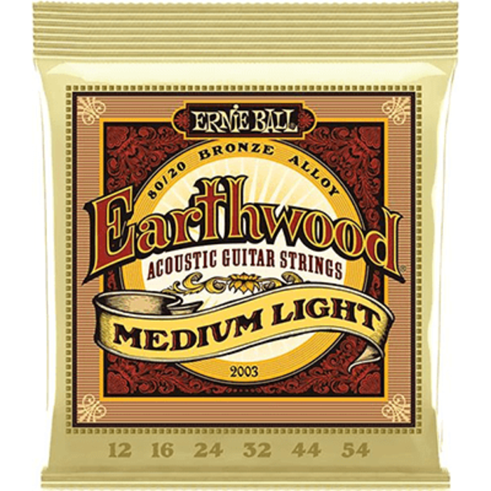 Ernie Ball 2003 Medium Light Acoustic Guitar Strings Bronze