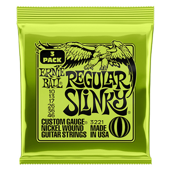 Ernie Ball 3221 Regular Slinky Nickel Wound Electric Guitar Strings 3 Pack