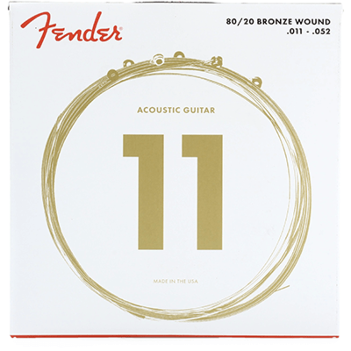 Fender 80/20 Bronze Acoustic Guitar Strings 011-052