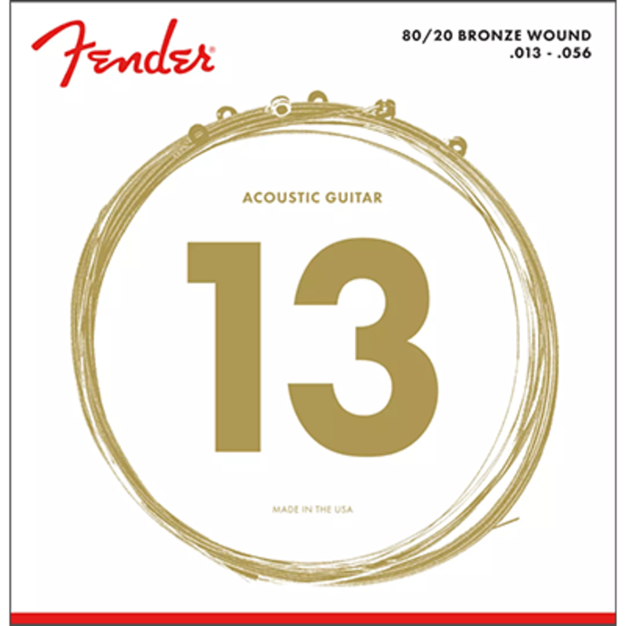 Fender 80/20 Bronze Acoustic Guitar Strings 013-056