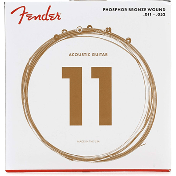 Fender Phosphor Bronze Acoustic Guitar Strings 011-052