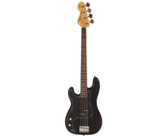 Vintage V40 Coaster Series Left Handed Bass Guitar - Gloss Black