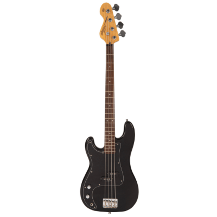 Vintage V40 Coaster Series Left Handed Bass Guitar - Gloss Black