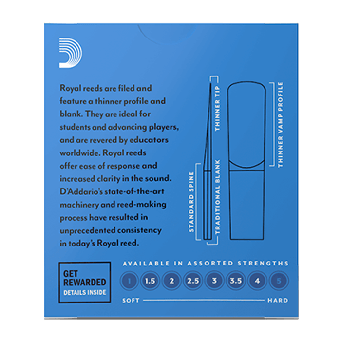 D'Addario RDB1020 Royal Alto Clarinet 2 Reeds