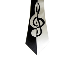 Tie Treble Clef Contemporary ,Blk/Wht