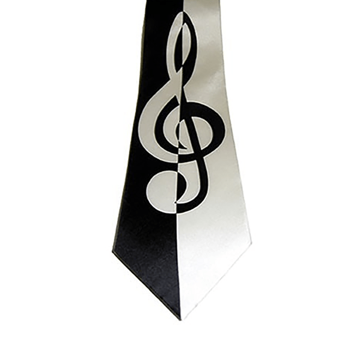 Tie Treble Clef Contemporary ,Blk/Wht