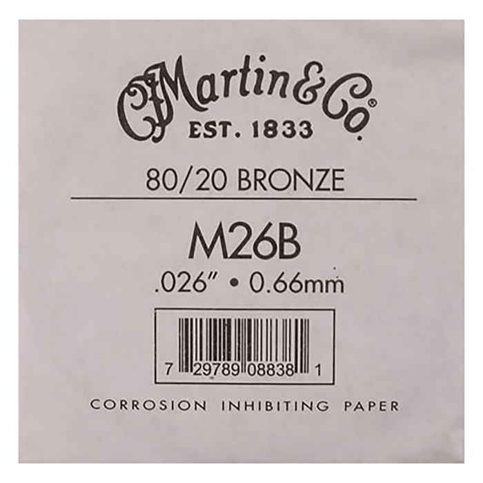 Martin M26B Single Acoustic Guitar String Bronze Wound