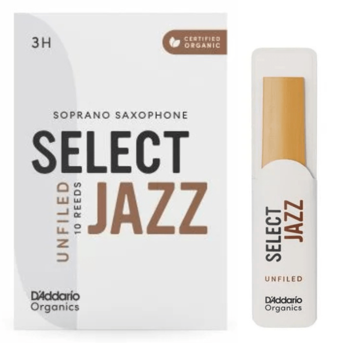D'Addario Select Jazz Unfiled Soprano Sax Reeds, 3H