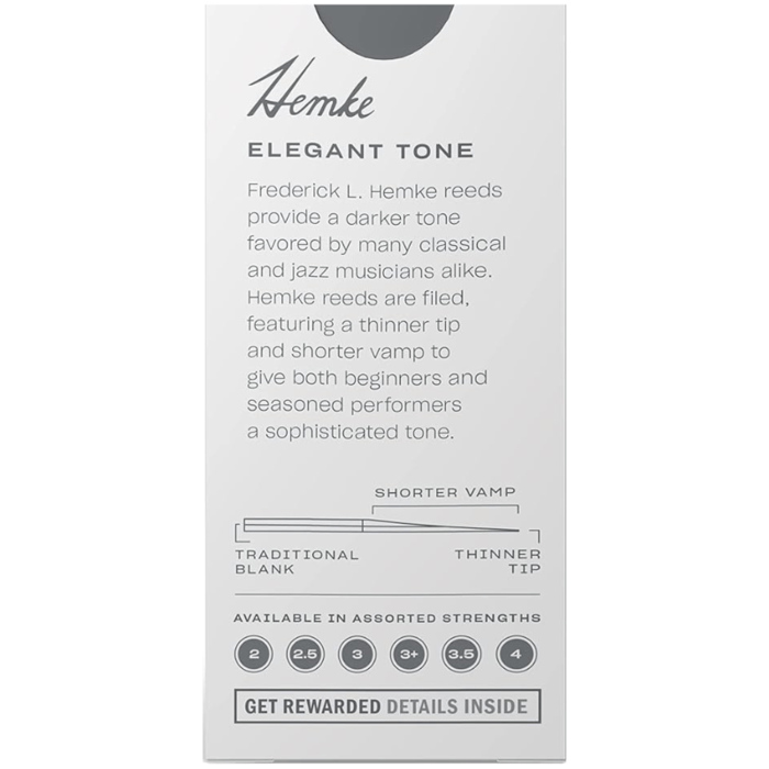 D'Addario Hemke Alto Saxophone Reeds, 2.5
