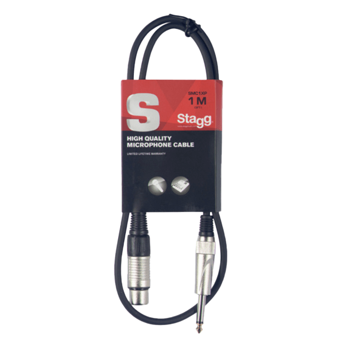 Stagg 1M/3FT XLR TO JACK Mic Cable