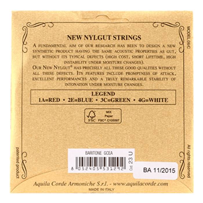 Aquila 255220 GCEA 23U Baritone Ukulele Strings Set